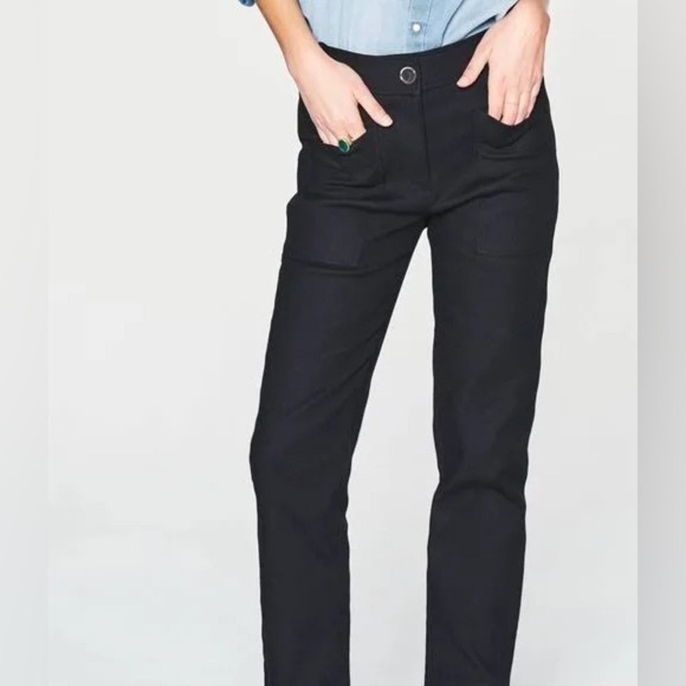 Ba&sh Black Richie Noir Lady Straight Pants Size 4 US Excellent Used Condition